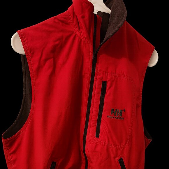 Helly Hansen Gilet Fleece Lined Vest Red Men's Small Full Zip - Picture 1 of 4